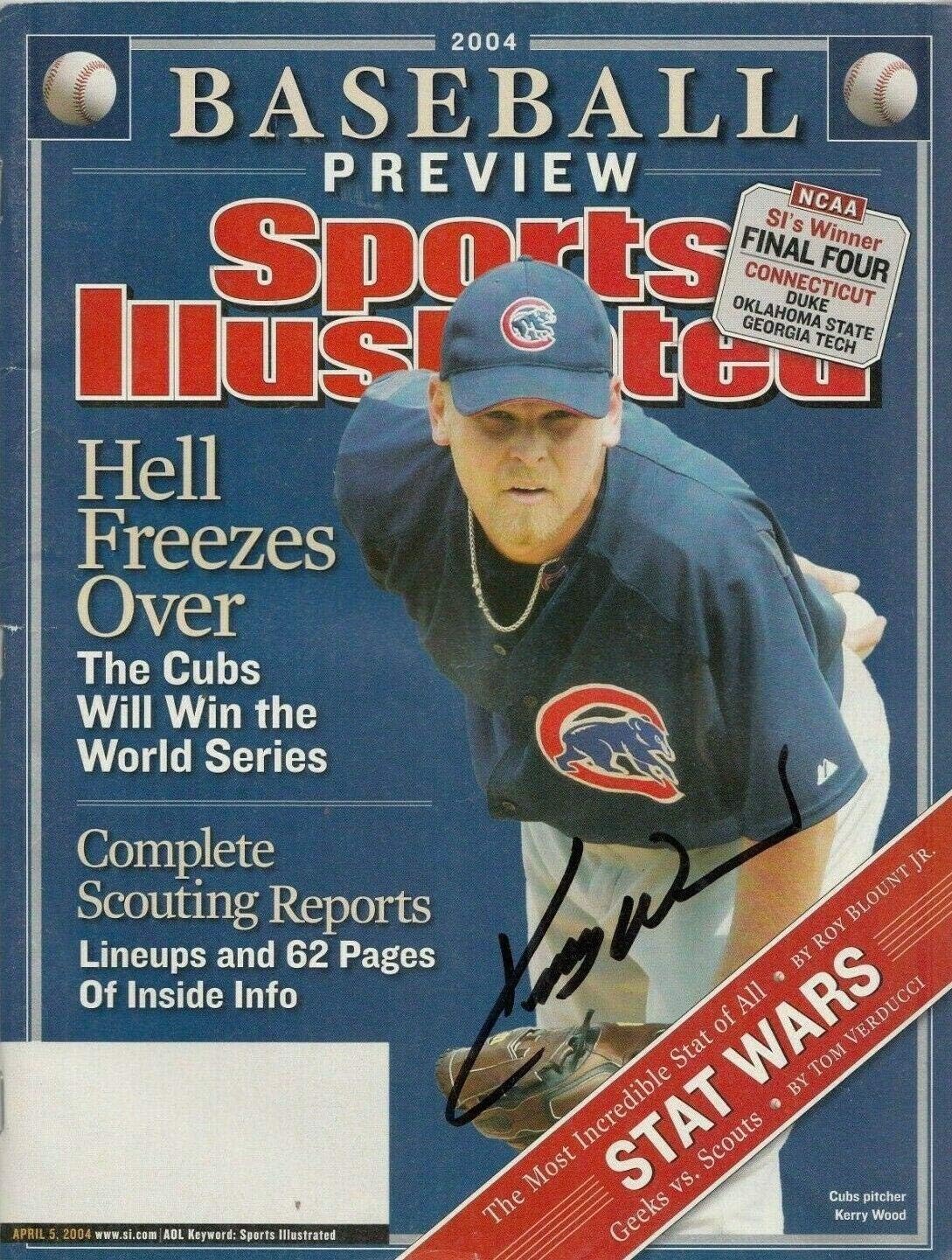 kerry wood autographed baseball