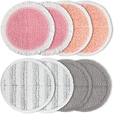 Spin Cordless Electric Mop Pads: 6.5/6.3/6 inch steam/Electric mop Pads Replacement for alfabot/teko/eous/vm6/devoac/kactor/redkey/gobot mop - Round Scrubber Pads for Floor Cleaning 8 Pack