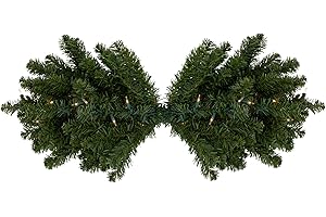 NORTHLIGHT 32" Pre-Lit Canadian Pine Artificial Christmas Swag - Clear Lights