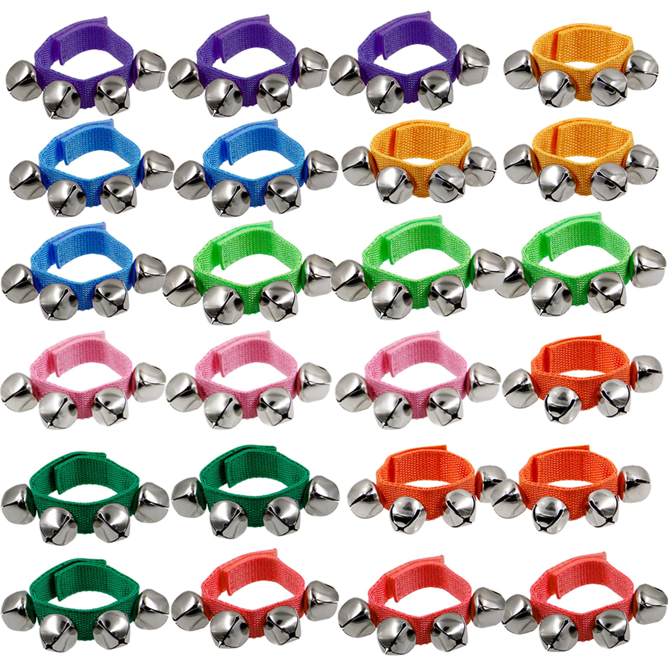 Photo 1 of Happy Trees Band Wrist Bells, 9" Wrist Shaking Jingle Bells, Adjustable Ankle Bell, 24 Pcs