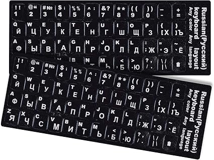 Amazon 2枚 韓国キーボード交換用ステッカー レターステッカー Usコンピューター ノートパソコン デスクトップ キーボード用 ブラック 背景 白文字 非透明 韓国 Ducio パソコン 周辺機器 通販