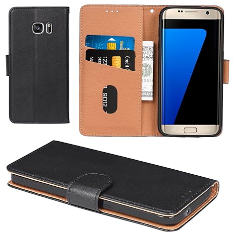 Aicoco Galaxy S7 Hülle Schutzhülle Tasche Flip Case für Samsung Galaxy S7 Handyhülle - Schwarz