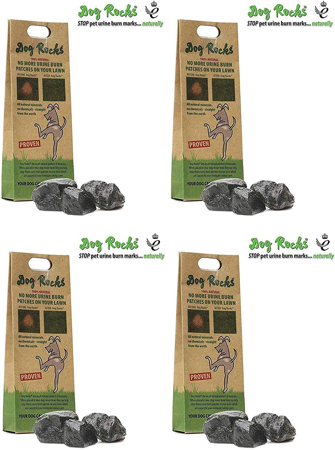 Dog Rocks Stops Burn or Grass Patch, Pet Safe and Natural (4pack)