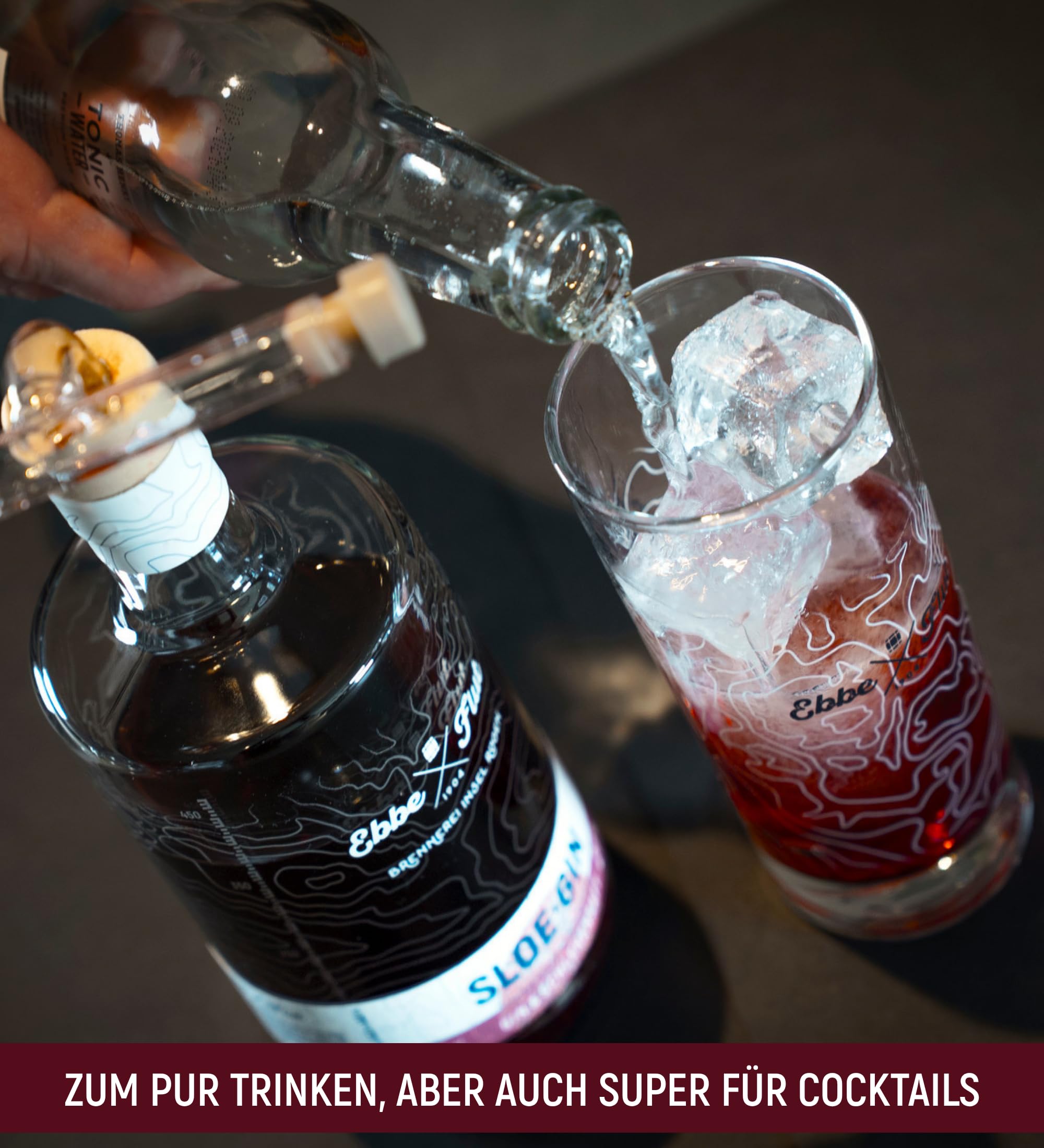 Ebbe & Flut Sloe Gin 500ml | Handgemachter Schlehen Gin von der Insel Rügen | Mit regionalen Schlehen verfeinert | Fruchtig-süß & würzig | Premium Genuss aus Deutschland | 27% vol. Alkohol 4