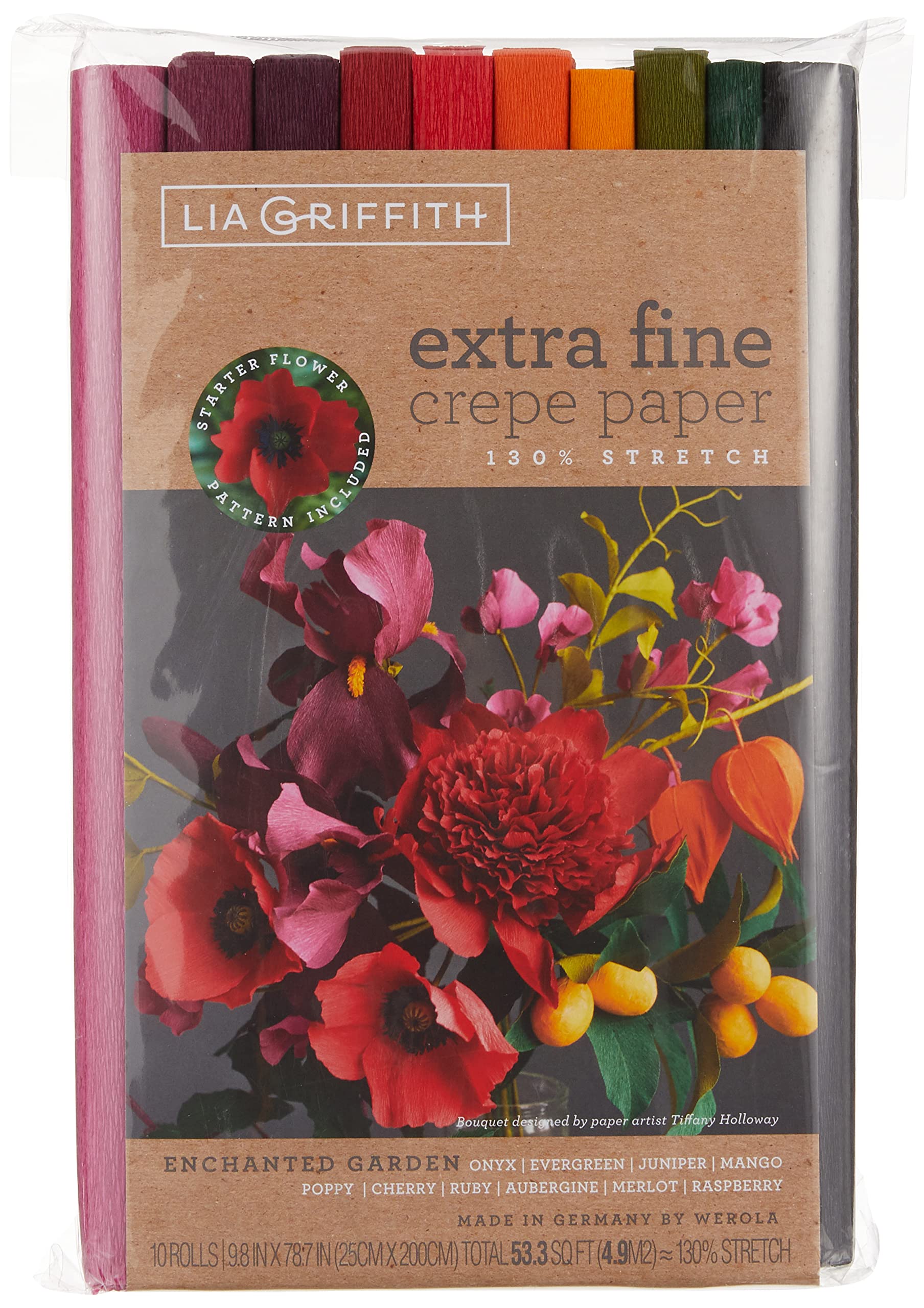 Daler Rowney Extra Fine Crepe Paper, Assorted, Enchanted Garden,10 Count