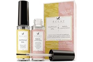 ECLAT SKINCARE Nail Strengthener and Nail Cuticle Oil - Cuticle Oil for Nails, Clear Nail Polish w/Vitamin E for Nails, Hard & Strong Nail - Cracks & Splitting in Nails 0.24 Fl Oz, Pack of 2