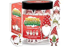 BOYESE Positive Gnome Jar With 60 Affirmation Cards, Emotional Support Gnomes, Gnome Gifts For Women, Christmas Gifts for Teens, White Elephant Gift, Christmas Stocking Stuffer for Teen Girls, Teen Boys