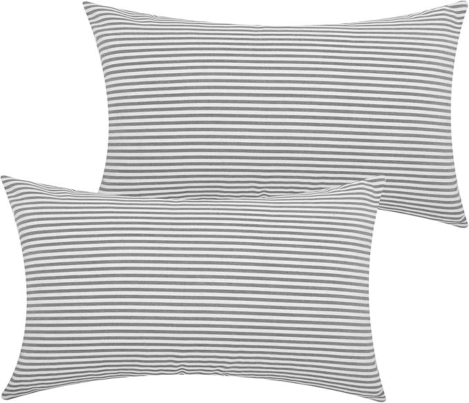 Lewondr Striped Throw Pillow Cover, Thin Striped Decorative