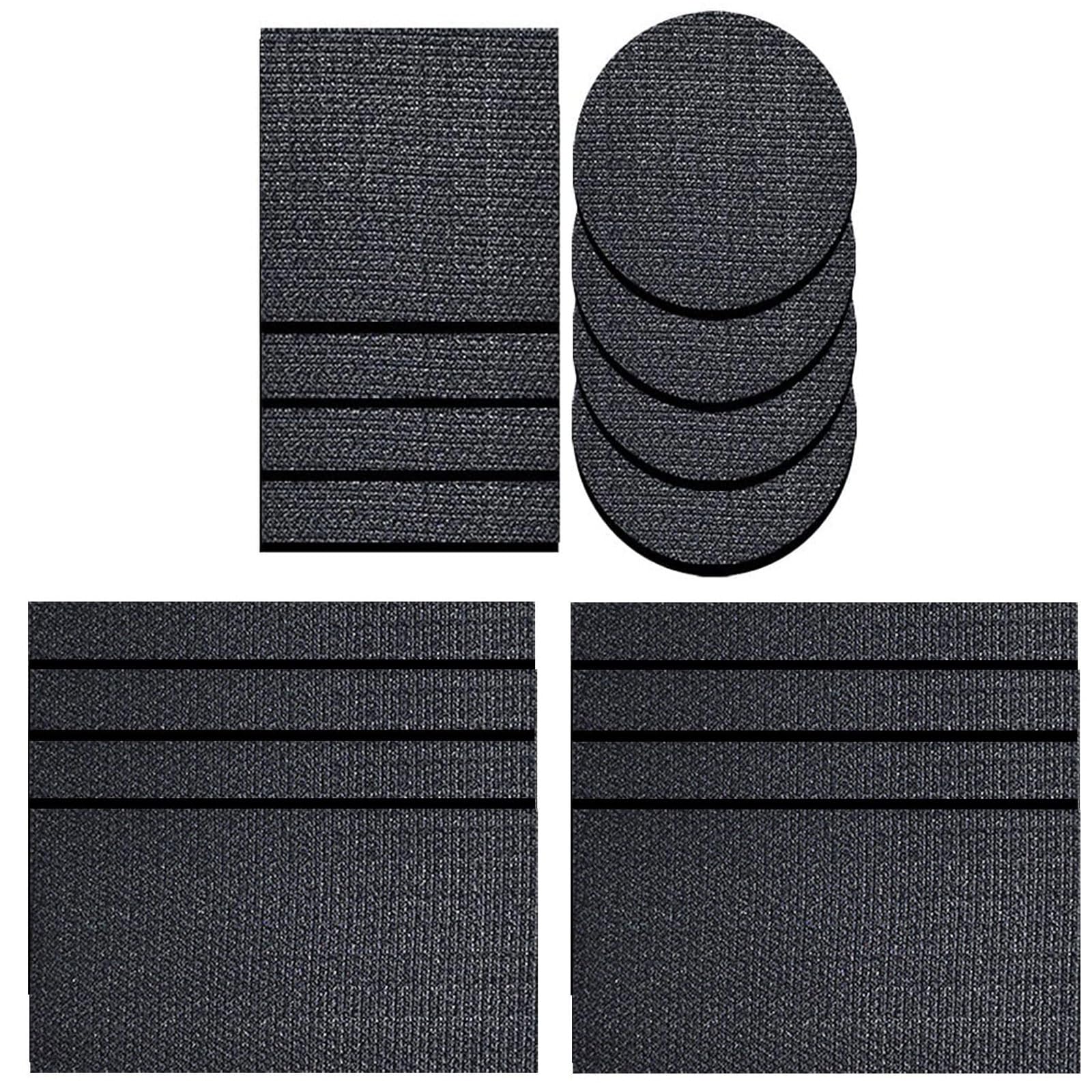 16 Pairs Car & Home Anti-Slip Grips - Reusable Hook Loop Fasteners for Floor Mats Rugs Seat Cushions (Round Square Rectangular)