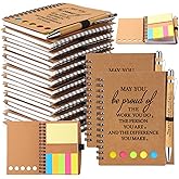 Chuangdi Valentines Employee Appreciation Gift Inspirational Spiral Notebook Journal with Sticky Notepad Motivational Pen Bulk for Coworker Team Nurse Teacher Office Supplies(40 Sets)