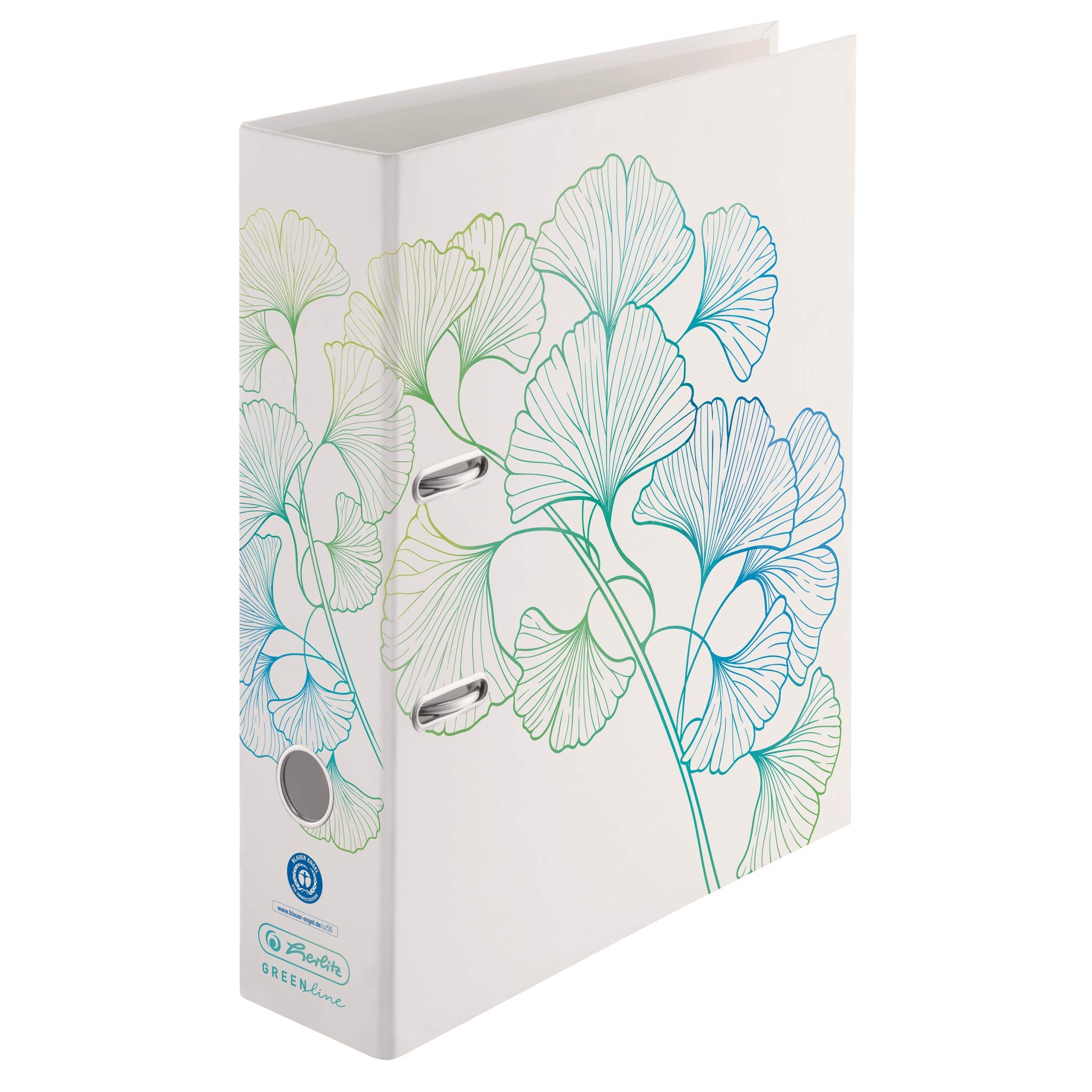 Herlitz 50033409 maX.File Folder, A4, 8 cm, Motif: GREENline Ginkgo, 1 Piece