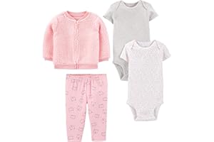 Simple Joys by Carter's Baby Girls' 4-Piece Jacket, Pant, and Bodysuit Set