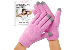 FURTAA Moisturizing Gel Glovers,Touchscreen Silicone Moisturizing Gloves,Softening Dry Cracked Hand Skins with Essential Oils and Vitamins.