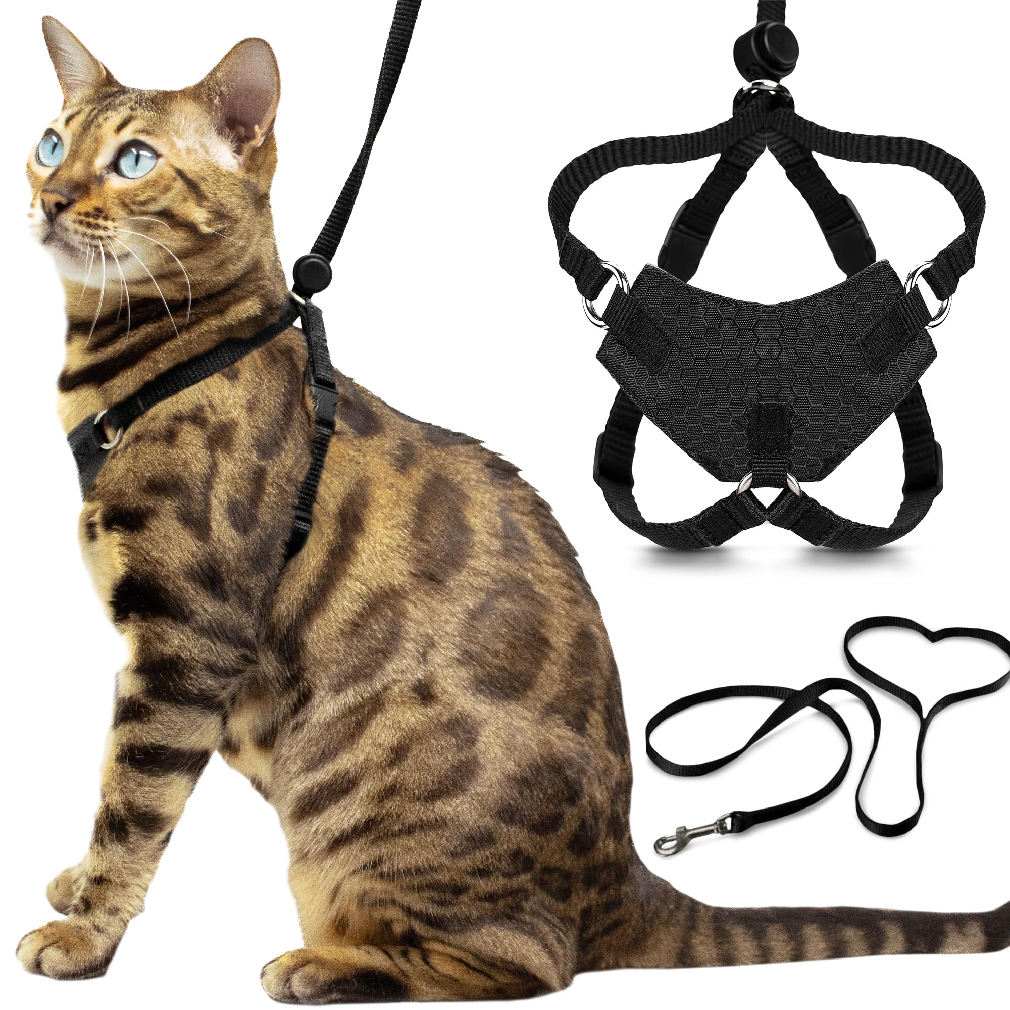Houdini™ Escape Resistant Kitten Harness and Leash Set by OutdoorBengal for Walking Kittens (S)