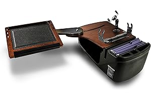 AutoExec AUE18031 AutoExec AUE18031 Reach Desk Back Seat Car Desk Mahogany Finish with Phone Mount and Printer Stand