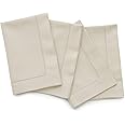 Solino Home Linen Dinner Napkins Set of 4 - Cotton Linen Hemstitch Cloth Napkins 20 x 20 Inch for Spring, Mothers Day, Easter Decorations - Handcrafted and Machine Washable