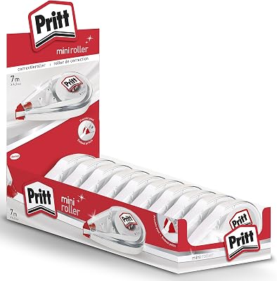 Pritt compact corrector mini roller, pequeno, confortável e limpo, 10 unidades 4,2 mm x 7 m
