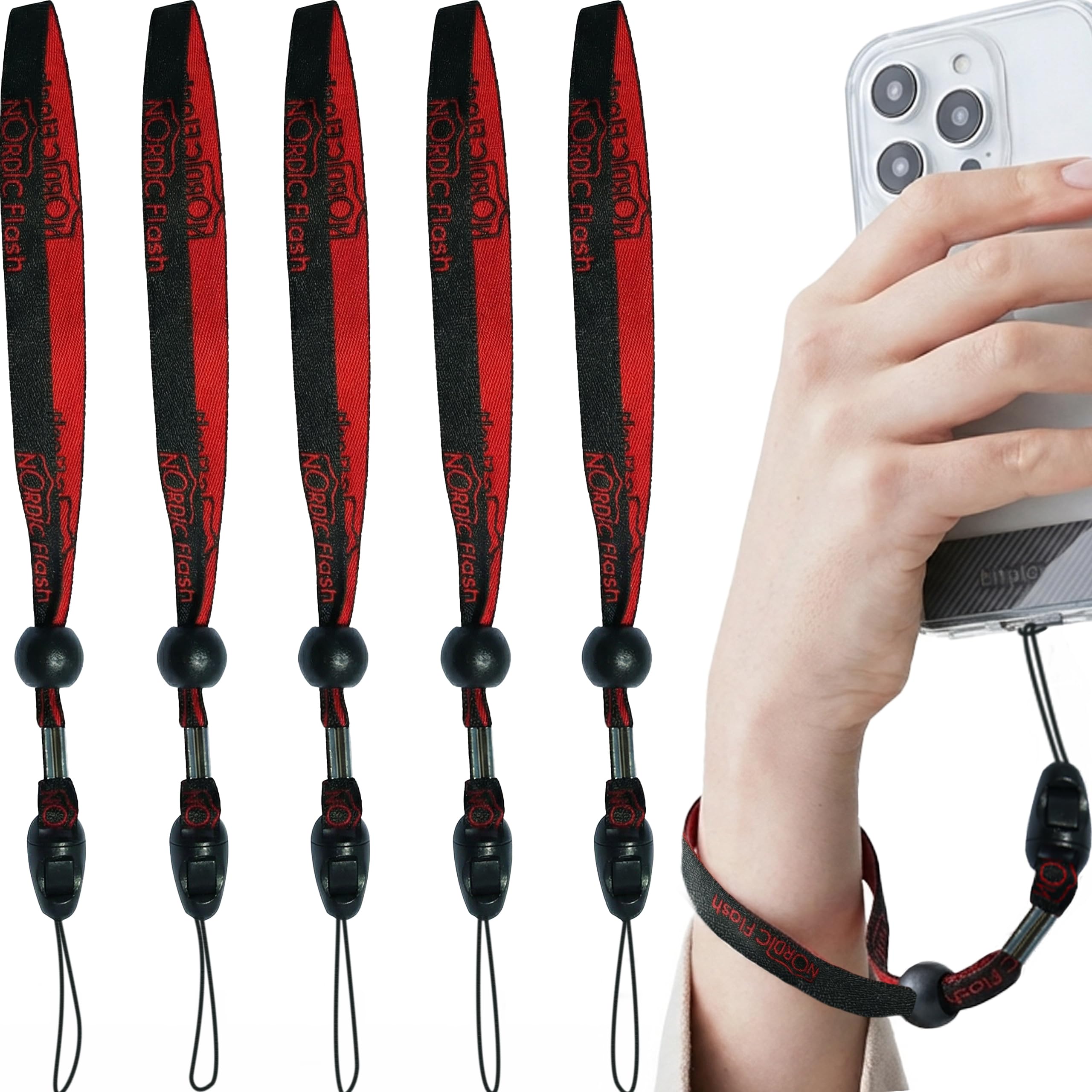 Nordic Flash Hand Strap 5-Pack - Quick-Release Lanyards for Camera & Phone, Premium Strap Around Wrists for Secure Grip - Ideal for Travel, Hiking & Photographers