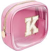 Preppy Stuff Birthday Gifts for Women - Pink Preppy Makeup Bag Best Friend Birthday Gifts Teacher Gifts for Women Wedding Gifts Bridesmaid Gifts Daughter Teacher Wife Gifts Teen Girl Gift (Pink, K)