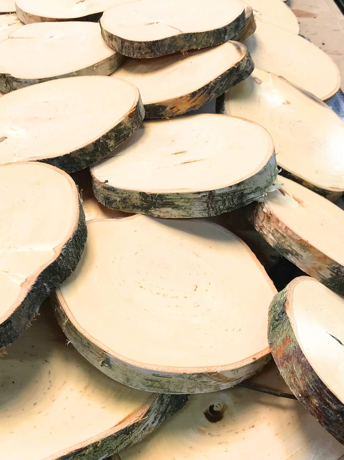 Natural Log Slice Birch Tree Bark Wedding Table Decoration