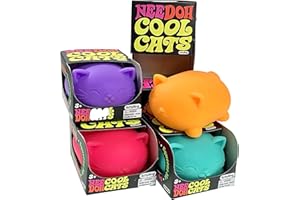 Schylling NeeDoh Cool Cats The Groovy Glob! Squishy, Squeezy, Stretchy Stress Balls ASSORTED COLORS - 3 Pack