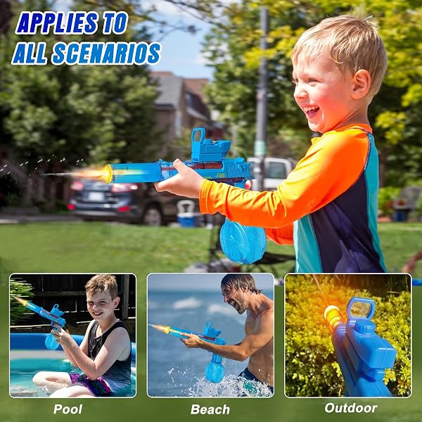 TCXOMINO SUPER ELECTRIC WATER GUN, POWERFUL 425CC HIGH CAPACITY AUTOMATIC SQUIRT GUNS UP TO 32 FT RANGE FOR SWIMMING POOL PARTY BEACH OUTDOOR ACTIVITY