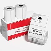 3 Roll Thermal Labels Compatible with Phomemo M110/M221/M220/M120/M200/M110S Label pirnters,1.57"x1.18"(40mm*30mm),Multi-Purpose Labels for Barcode, Logo,Bussiness,Black on White,230 Pieces/Roll