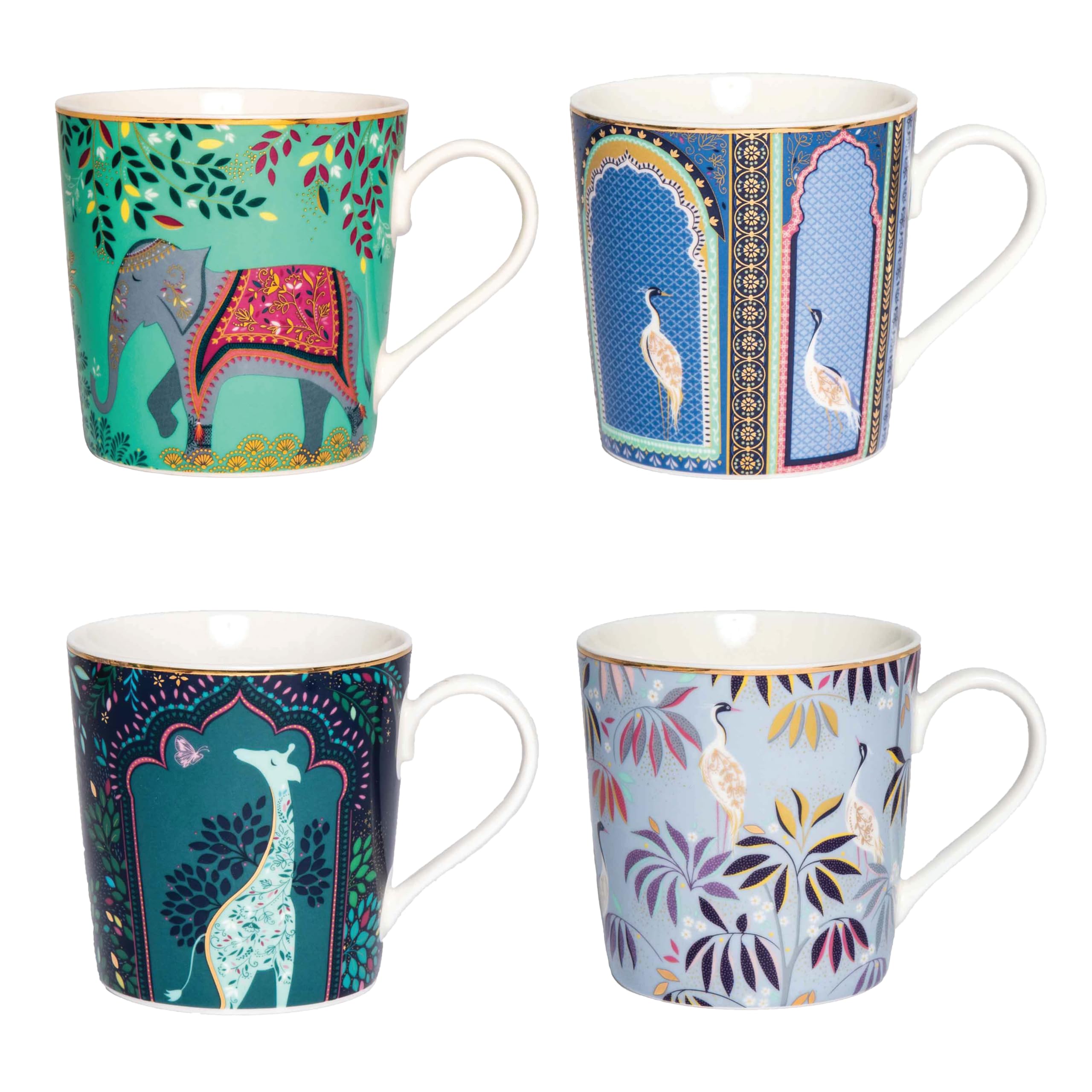 Sara Miller India Collection - Set of 4 Mugs
