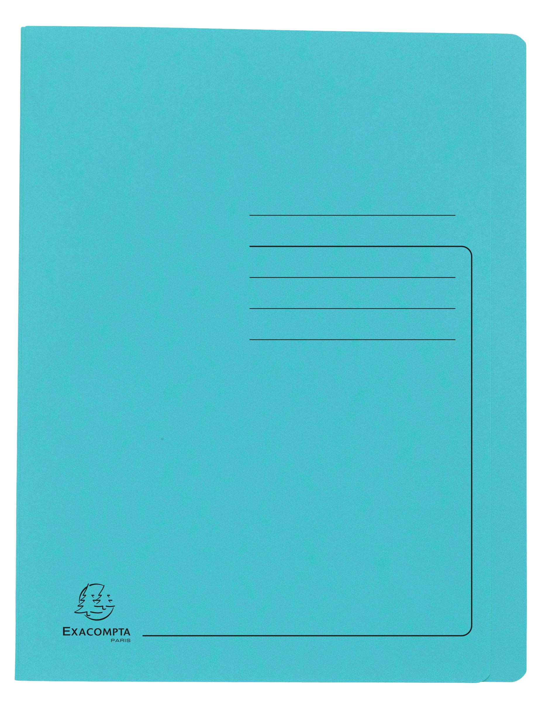Exacompta - Ref 39986E - Flat Bar File - Suitable for A4 Documents, Pre-Printed Cover, 355gsm Heavyweight Mottled Pressboard, 30mm Spine, Metal Spring Mechanism - Turquoise