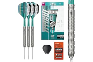 Target Darts Hydro Steel Tip Dart Set, 21G/22G/23G/24G/25G/26G (Barrel 01/02/03) | 90% Tungsten Darts, Silver Swiss Point Tips, Pro Grip Tag Shafts & Pro Ultra No.6 Flights, SP Tool Included