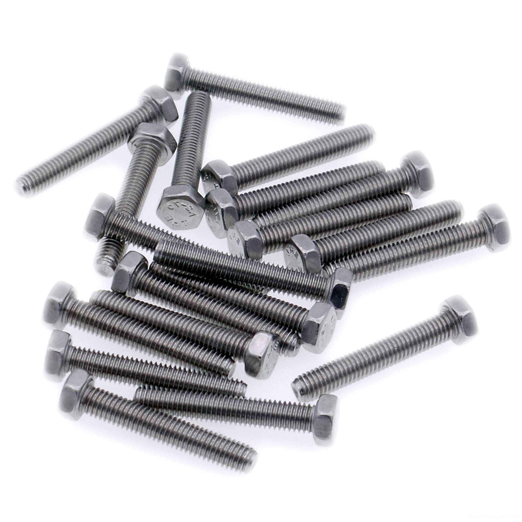 M5 (5mm x 20mm) Hex Bolt (Fully Threaded Setscrew) - Stainless Steel (A2) (Pack of 20)