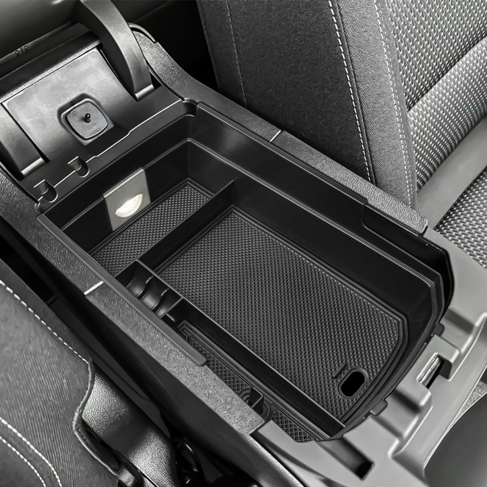Photo 1 of HGWEI Center Console Organizer Compatible with GMC Terrain 2018-2024 Interior Accessories Terrain SL/SLE/SLT/AT4/Denali Middle Insert Tray Armrest Storage Box with Coin Holder (NOT FOR 2025-2026)Black