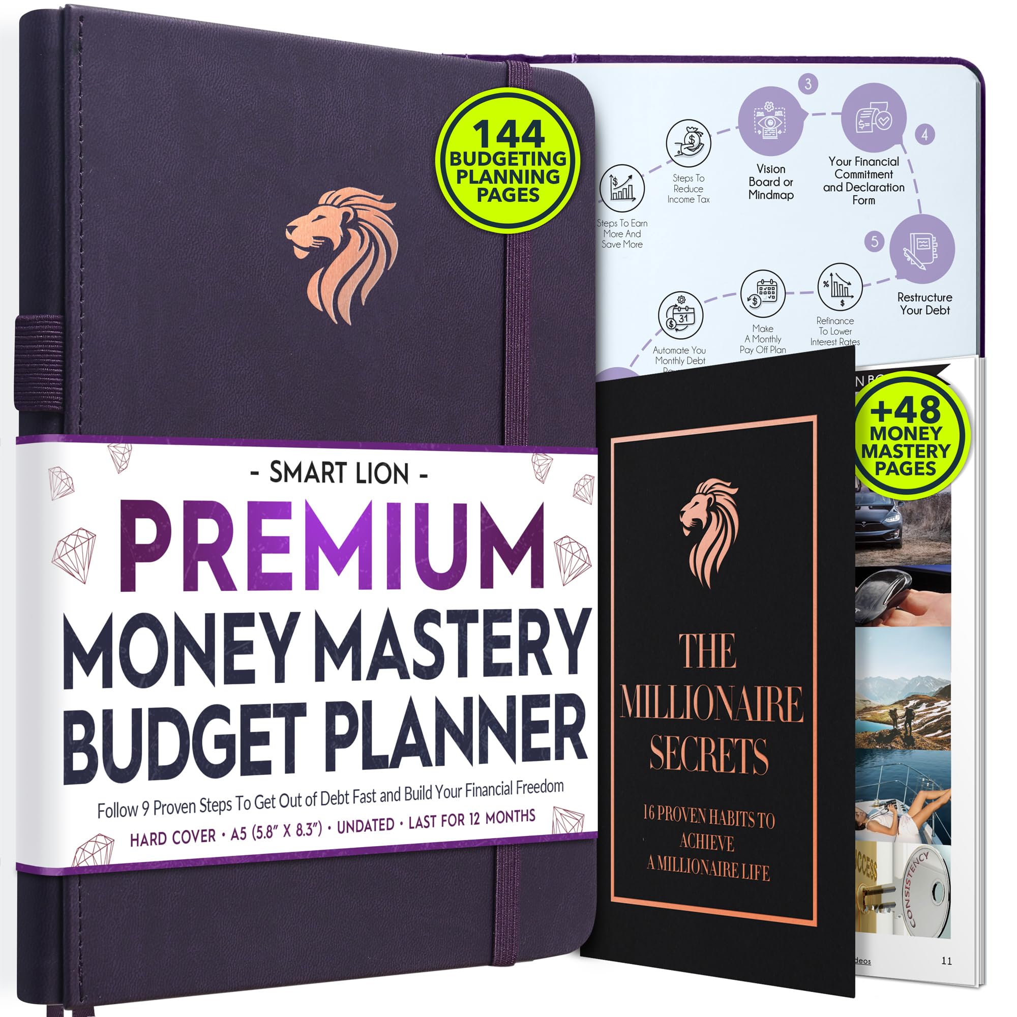 Financial Planner - Monthly Budget Planner & Monthly Bill Organizer | A 12-Month Journey to Financial Freedom | Bill Payment Tracker Organizer, Debt, Expense Tracker & Money Saving with Pockets