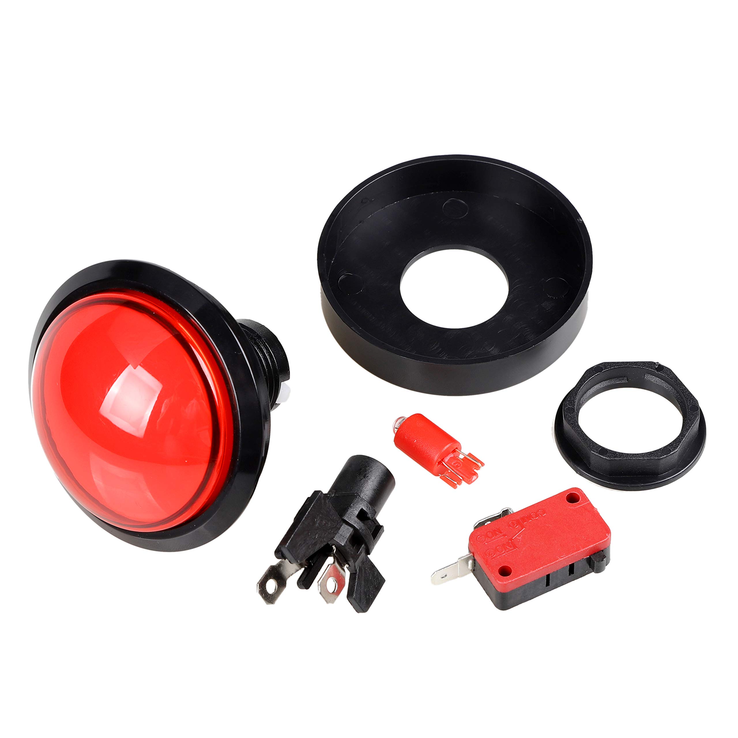 EG STARTS 5X Arcade Buttons 60mm Dome 2.36 inch LED Push Button with Micro Switch for Arcade Machine Video Games Console
