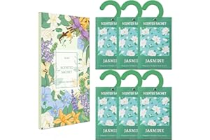 STRN Sachets for Drawers and Closets, Sachets, Closet Sachets, Scented Sachets for Mom, Jasmine(6 Packs)