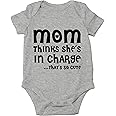 AW Fashions Mom Thinks She's In Charge... That's So Cute Baby Bodysuit Cute Newborn Girl Boy Coming Home