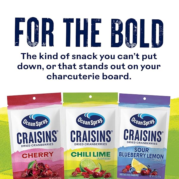 OCEAN SPRAY® CRAISINS® SWEETENED DRIED CRANBERRIES, CHILI LIME, 6OZ POUCH