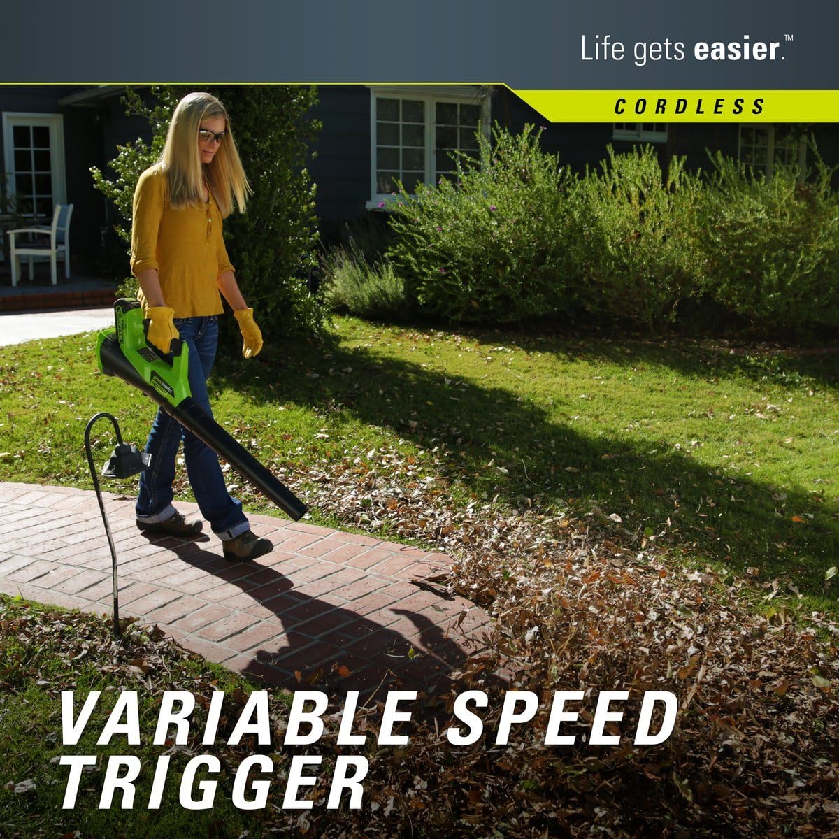 Greenworks STBA40B210 G-MAX 40V Cordless String Trimmer and Leaf Blower Combo Pack, 2.0Ah Battery and Charger Included : Garden & Outdoor