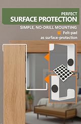 4smile Over Door Hook Set of 10 - White, Holds 8KG, 3.6/4.6 cm Leaf Depth view 6
