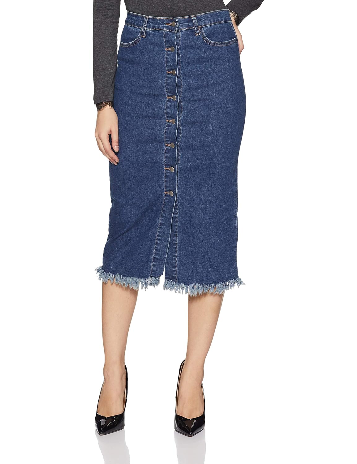 Buy Forever 21 Women's ALine Skirt (00251686034_0025168603_Denim_4) at