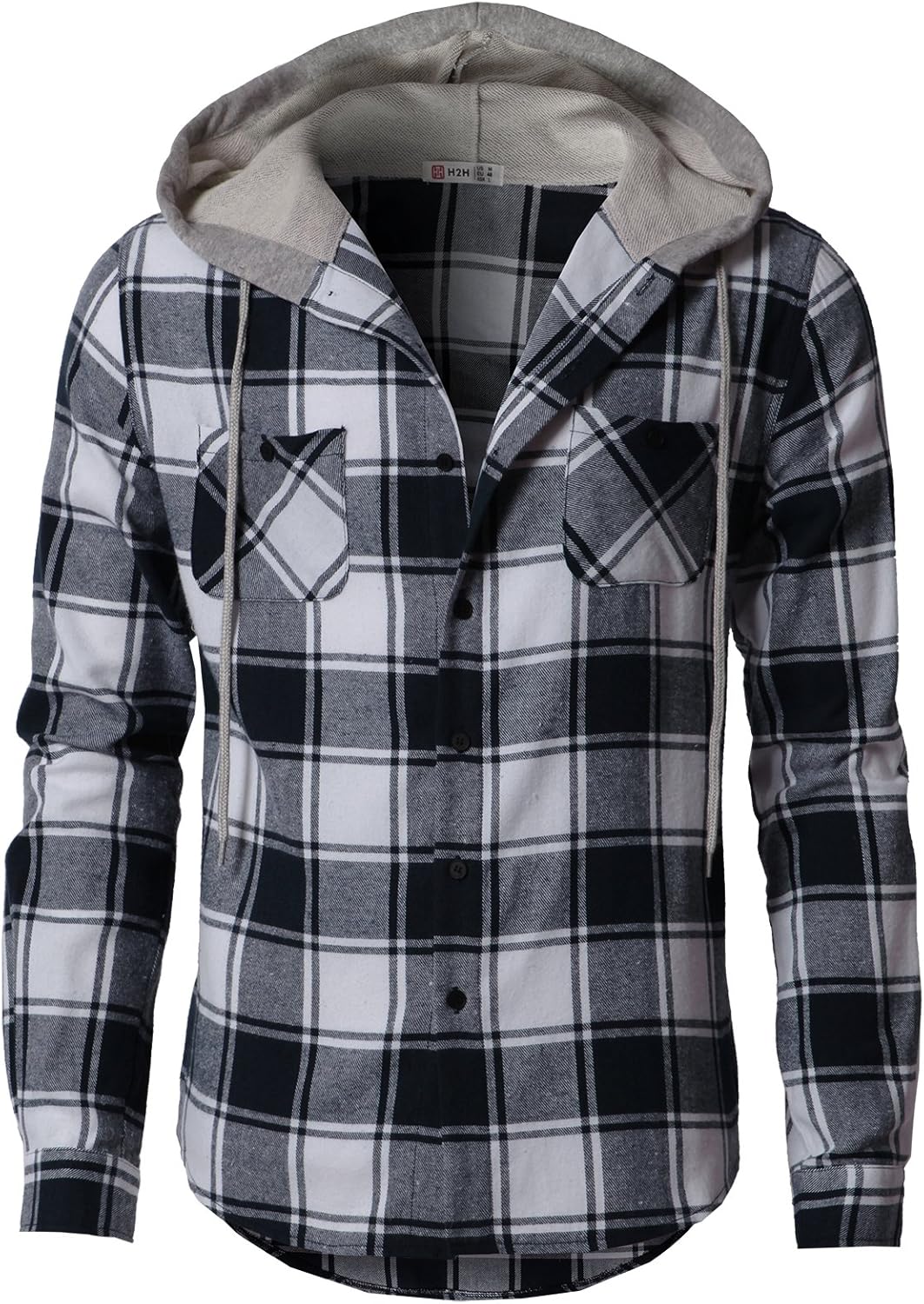 H2H Mens Casual Hoodie Jackets Lightweight Long & Short Sleeve with Pockets at  Men’s Clothing store