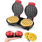 3.3" Mini Double Waffle Maker, Non-Strick Waffle Iron for Home Breakfast | Electric Waffle Make Machine,Fast Heating Easy Clean Waflera ,Ideal for Dessert and Snacks Family Kitchen