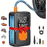 Tire Inflator Portable Air Compressor, 150PSI Cordless Air Pump for Car Tires, Bike Tire Pump with LED Light & Pressure Gauge,Portable Tire Inflator For Car Motorcycle Balls Valentines Day Gifts