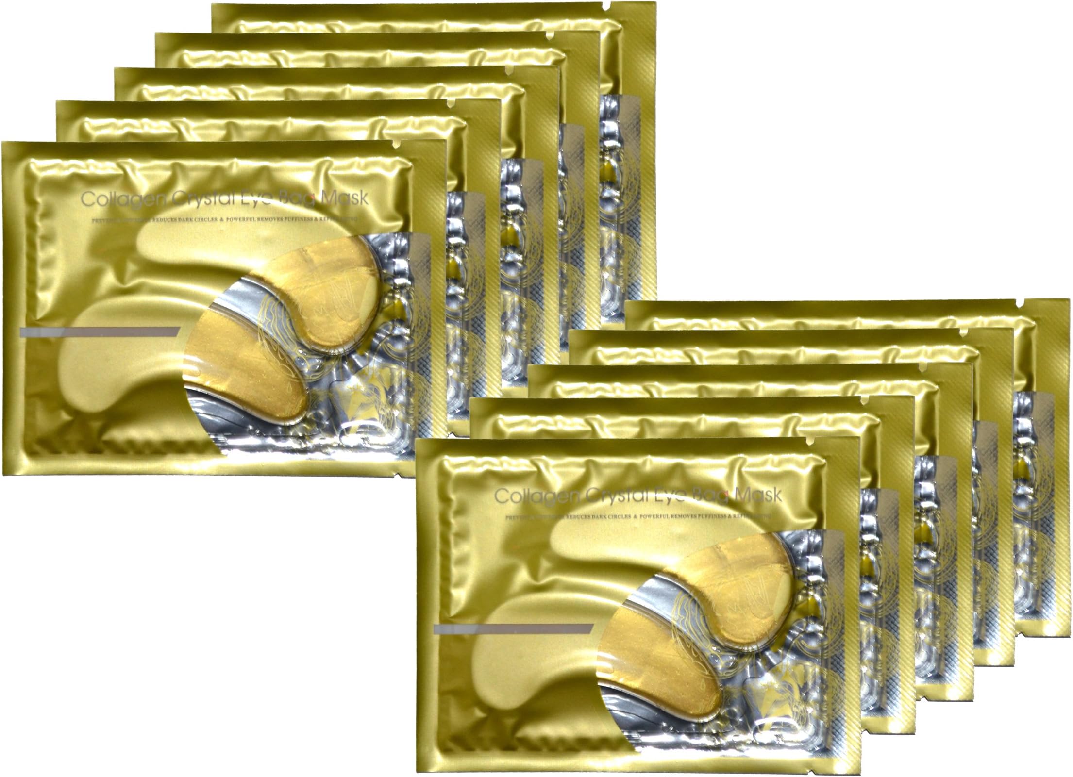 Smyrna Anti-Aging, Anti Wrinkle 24k Gold Collagen Eye Pads Patches, Eye Mask - Repair and Moisturize Puffy Eyes, Dark Circles (10 Pairs)
