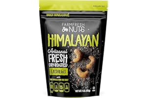 Dry Roasted Cashews Himalayan Salted (1 Lb.) - Baked in Small Batches for Added Freshness - Oven Roasted to Perfection without Oil - Farm Fresh Nuts Brand