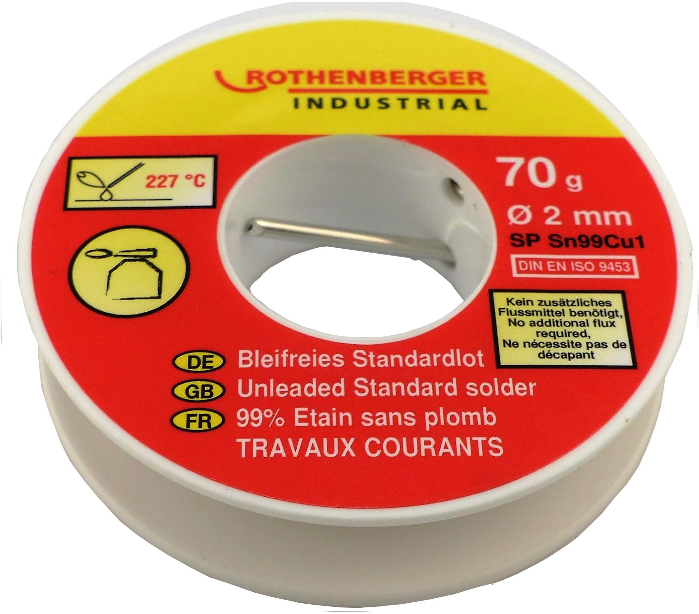 ROTHENBERGER Industrial Lead-Free Standard Solder 70G, Silver