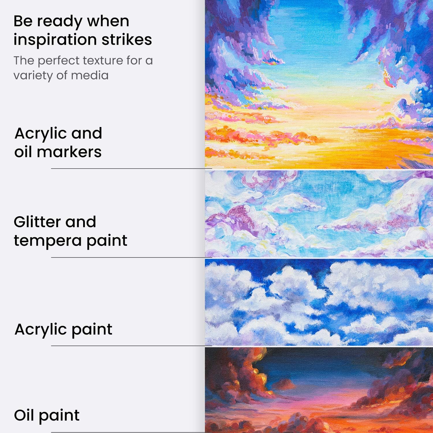 Arteza 9x12” Canvas Pad, 2 Pack, 20 Sheets, 100% Cotton, Primed with Acid-Free Gesso, Glue-Bound Pad of Canvas Paper for Acrylic Painting or Oil Paint, Ideal for Painting and Mixed Media