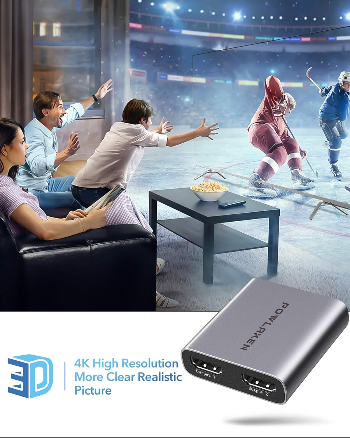 [Latest 2020] HDMI Splitter 1 in 2 Out-Aluminum Alloy 4K HDMI Splitter, HDMI Splitter Supports 3D 4K@30HZ Full HD1080P for Xbox PS4/3 Fire Stick Roku Blu-Ray Player Apple TV HDTV Dual Monitor Display: Industrial & Scientific