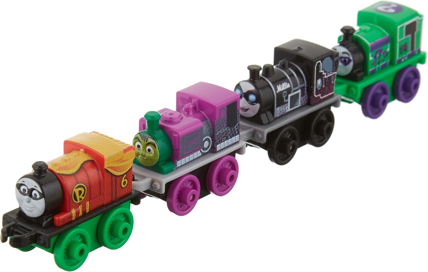 Thomas & Friends MINIS,/dc Super Friends 4-Pack, Green, Red, Purple