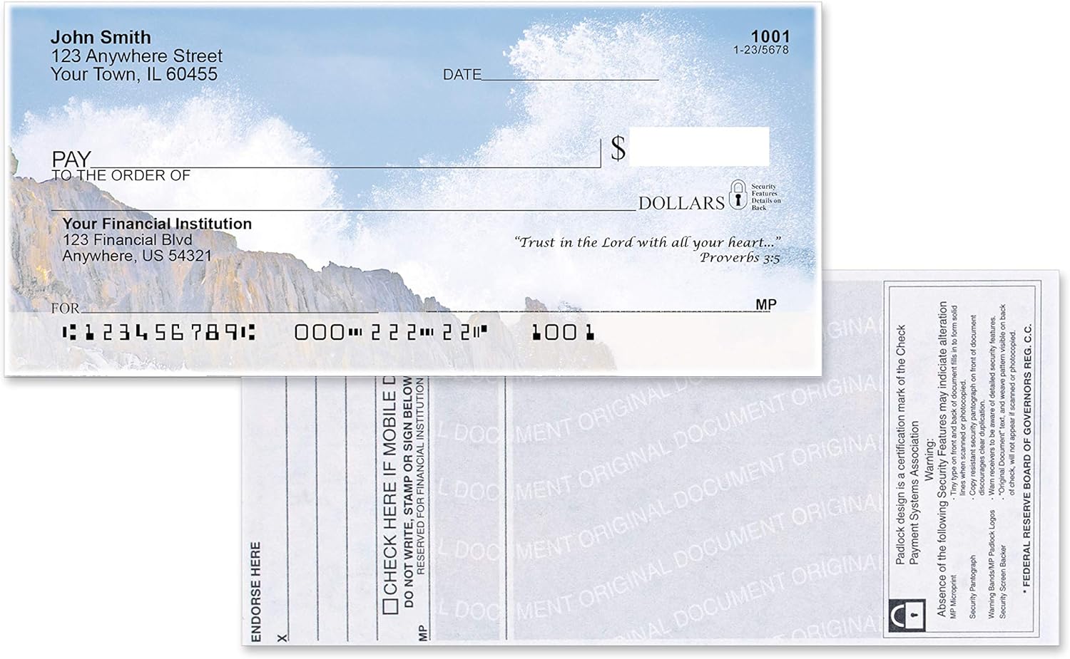 God's Blessings Top Tear Value Priced Personal Checks (4 Boxes of Duplicates, Qty. 400) : Office Products